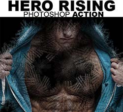 极品PS动作－英雄崛起/文本抽离：Hero Rising Photoshop Action